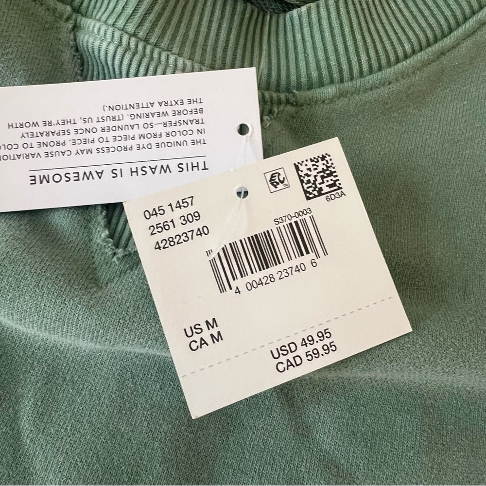Aerie The Happiest Oversized Crewneck Sweatshirt in Sage Green - Picture 6 of 7